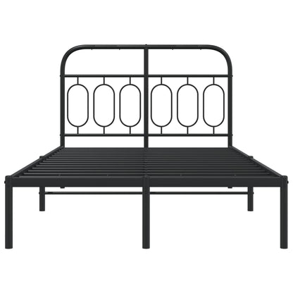 Giroletto con Testiera in Metallo Nero 120x190 cm