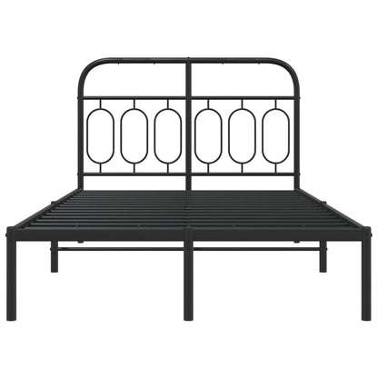 Giroletto con Testiera in Metallo Nero 120x200 cm