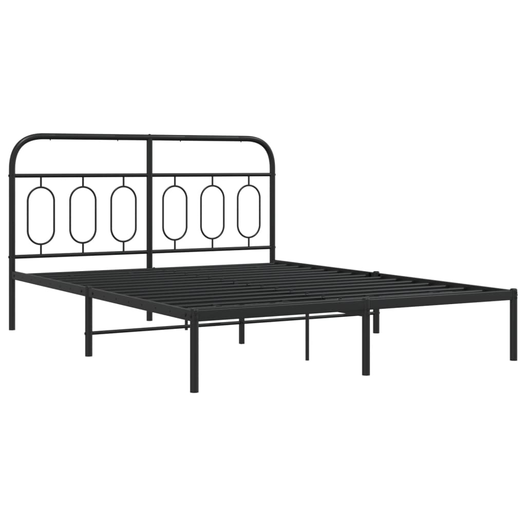Giroletto con Testiera in Metallo Nero 135x190 cm