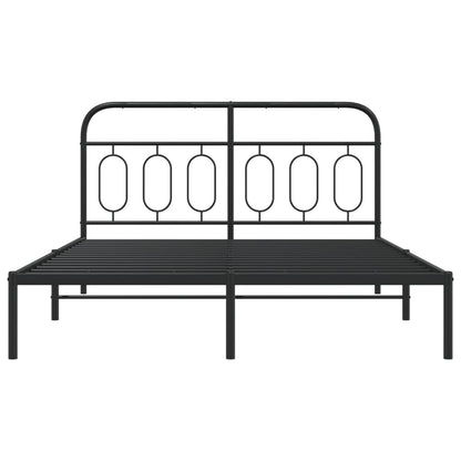 Giroletto con Testiera in Metallo Nero 135x190 cm