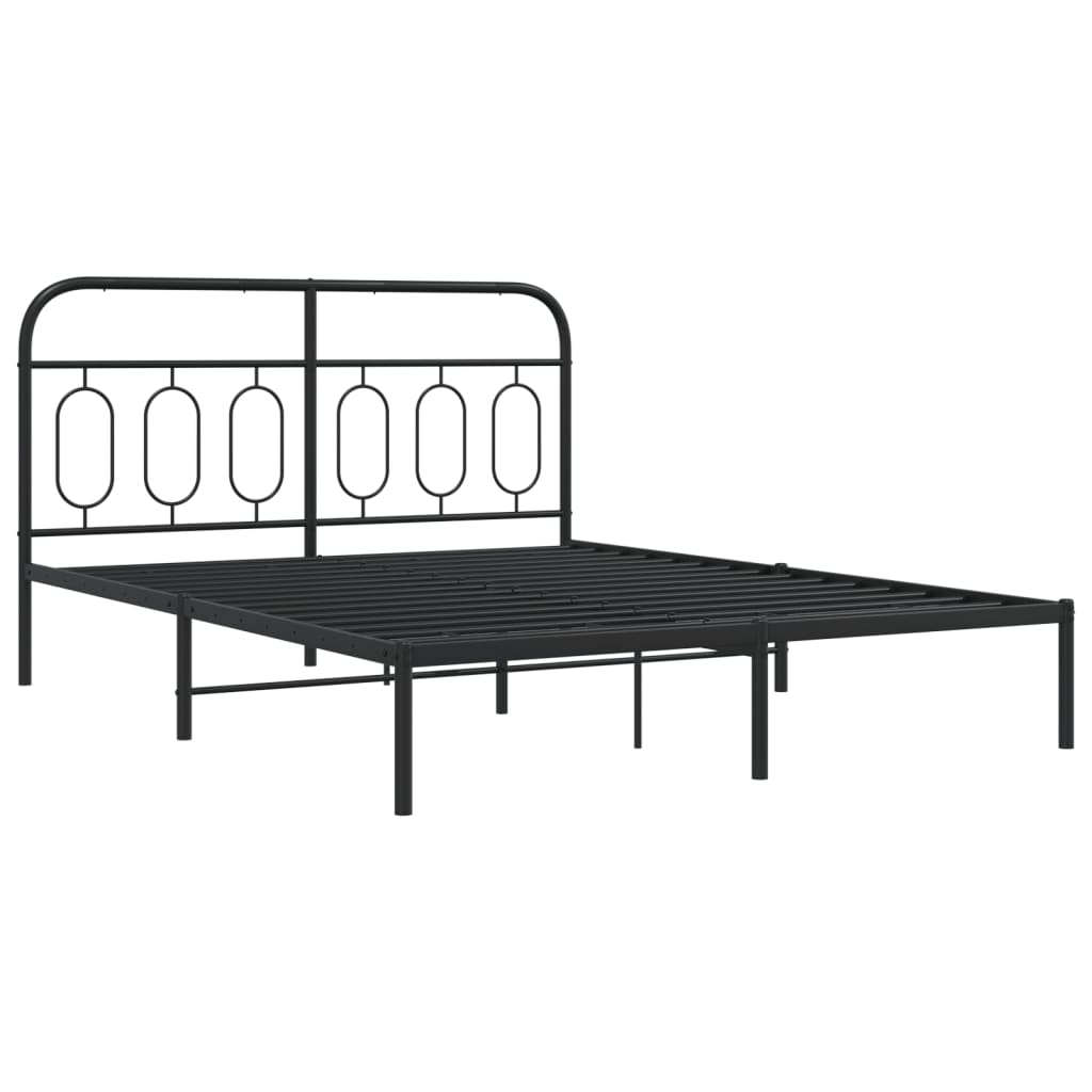Giroletto con Testiera in Metallo Nero 140x190 cm