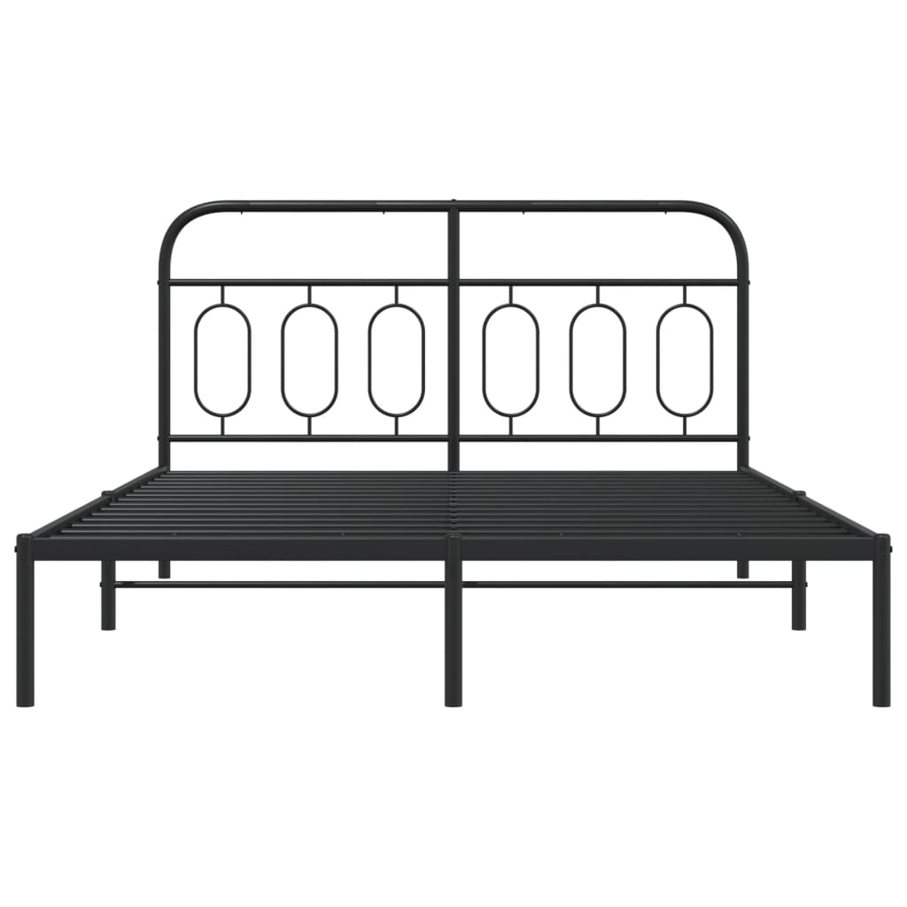 Giroletto con Testiera in Metallo Nero 140x190 cm