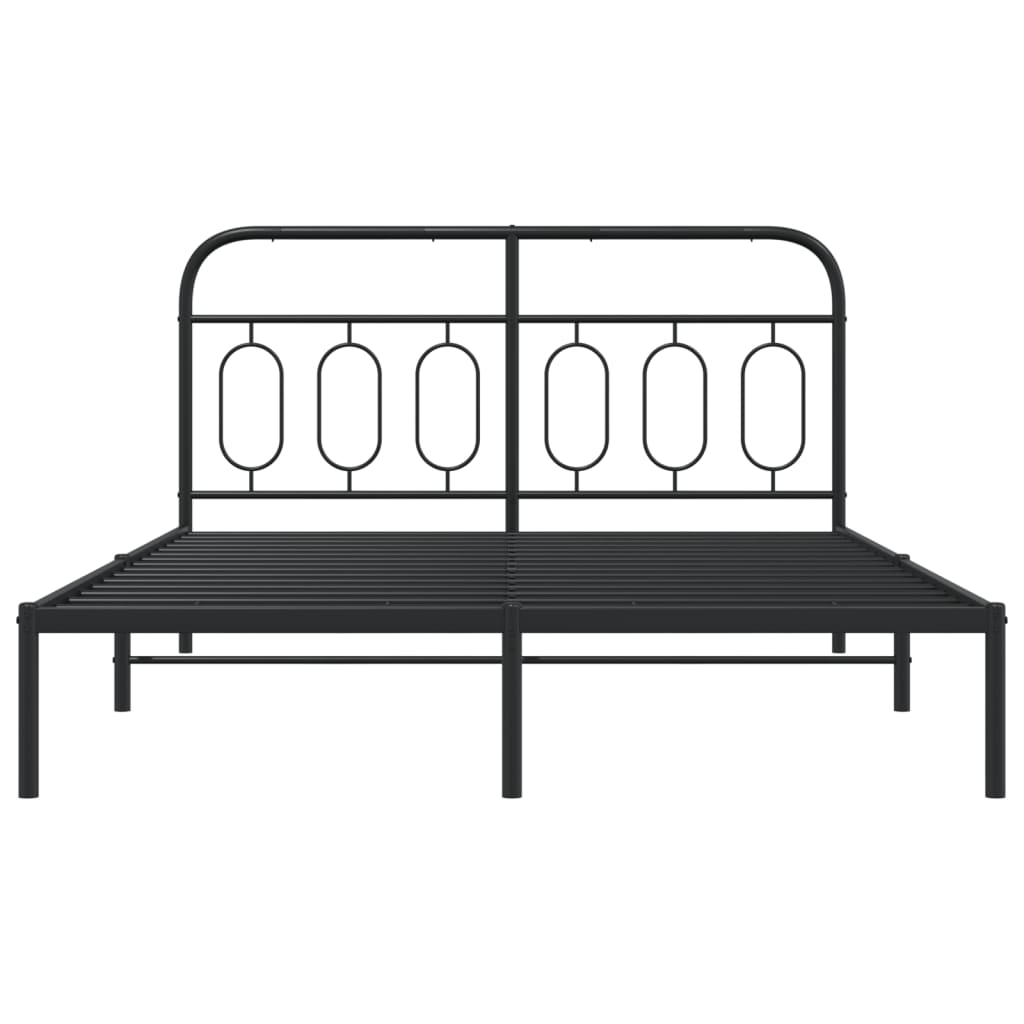 Giroletto con Testiera in Metallo Nero 150x200 cm