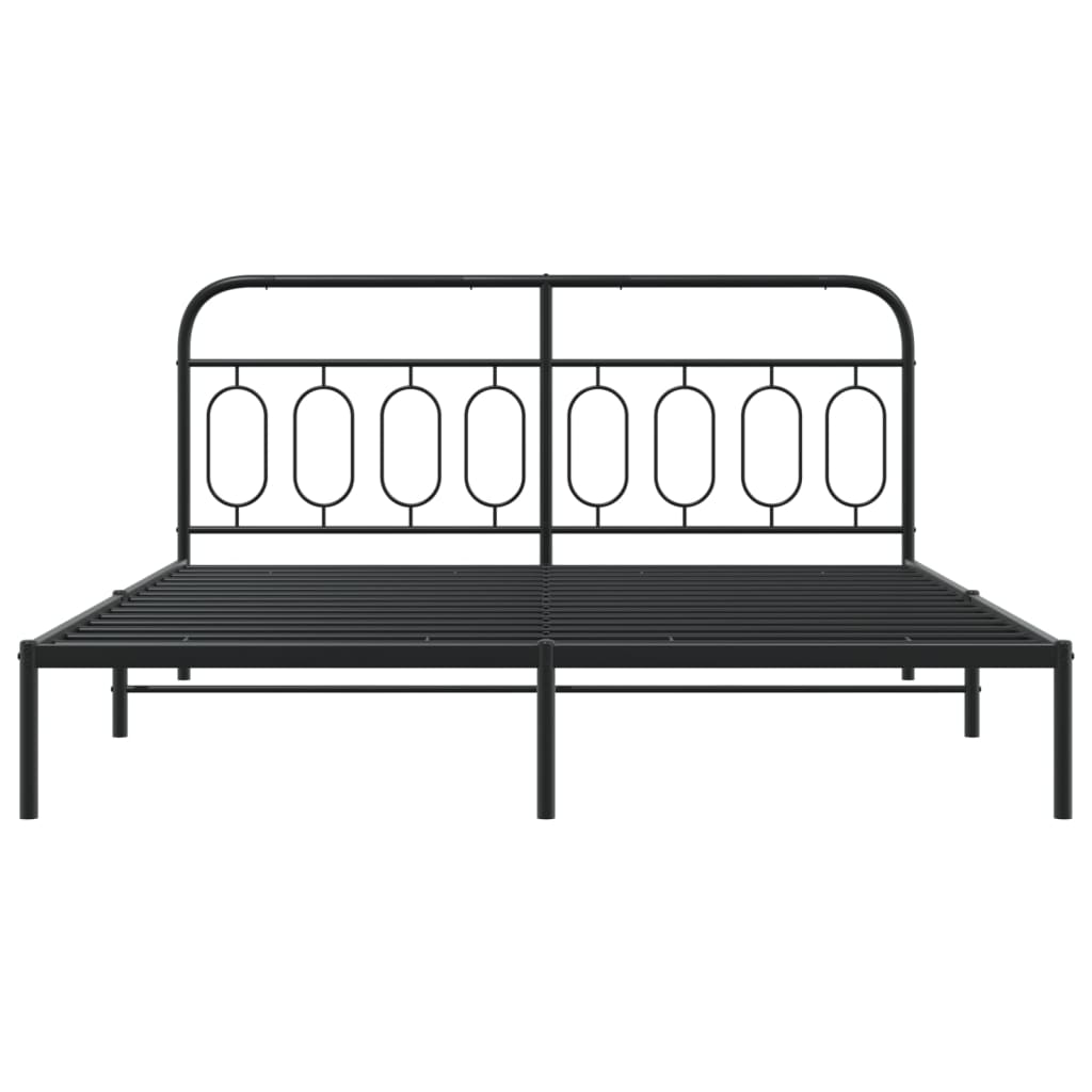 Giroletto con Testiera in Metallo Nero 183x213 cm