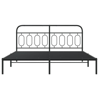 Giroletto con Testiera in Metallo Nero 183x213 cm