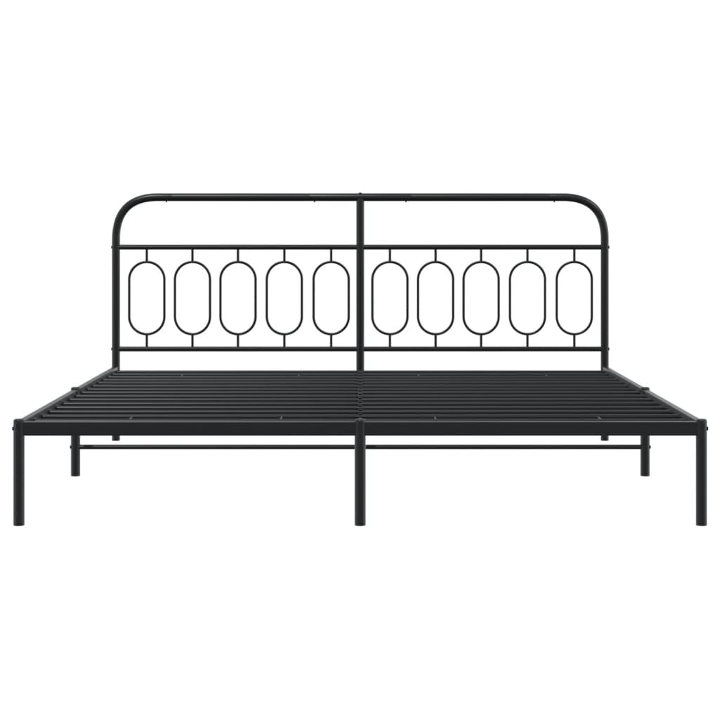 Giroletto con Testiera in Metallo Nero 200x200 cm