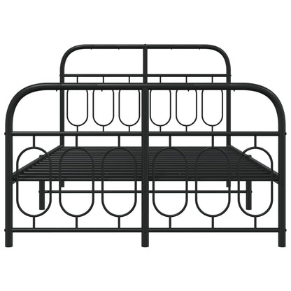 Giroletto con Testiera e Pediera Metallo Nero 120x190 cm