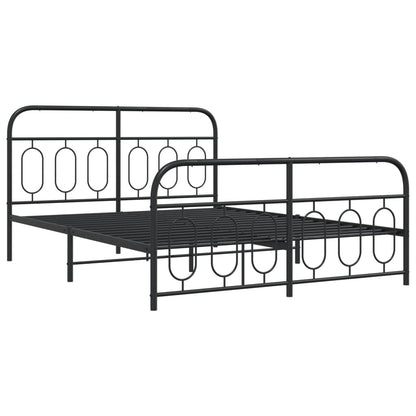Giroletto con Testiera e Pediera Metallo Nero 140x190 cm