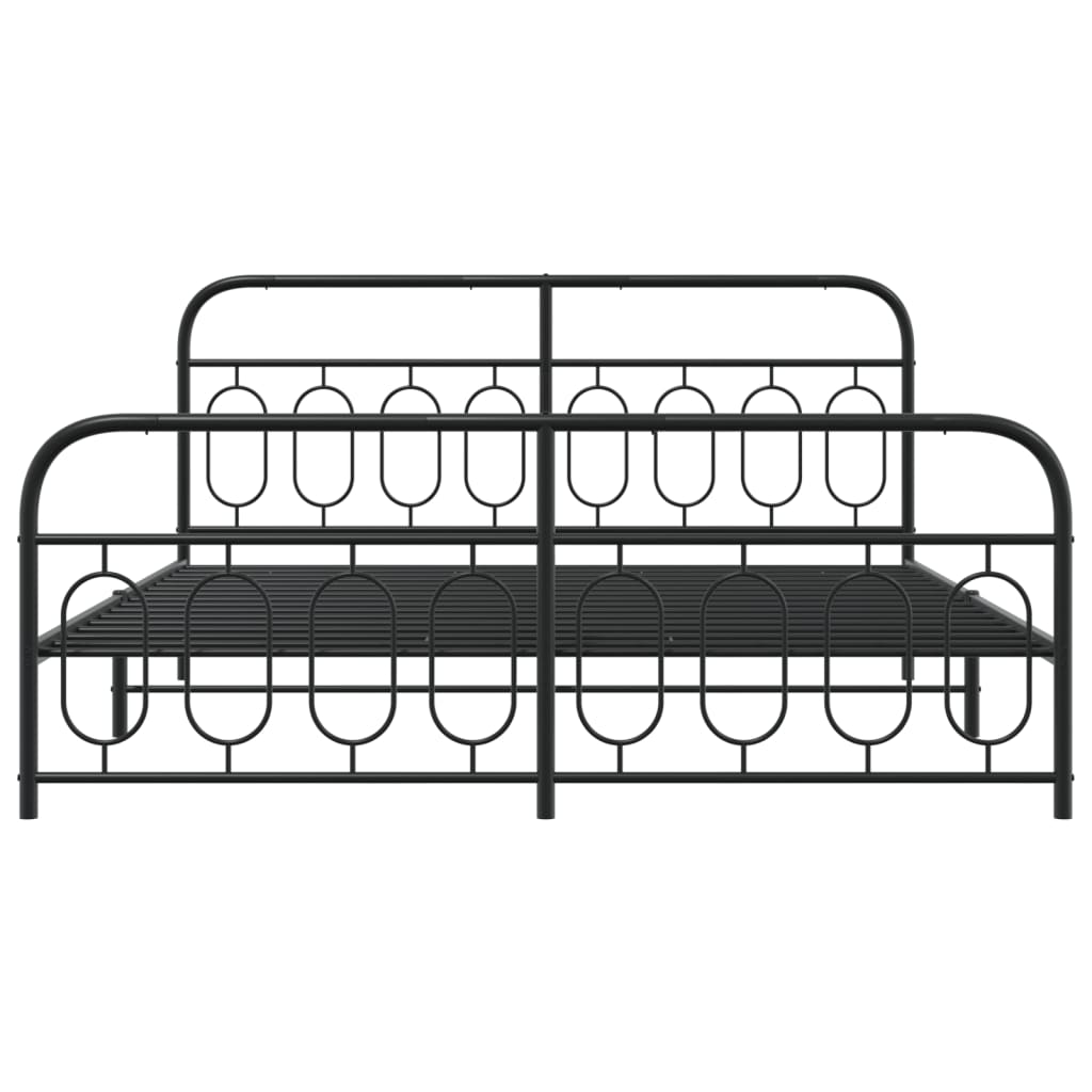 Giroletto senza Materaso con Pediera in Metallo Nero 180x200 cm