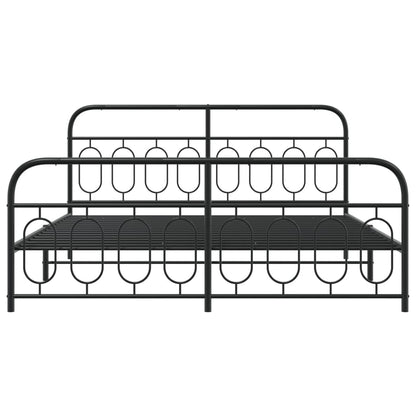Giroletto senza Materaso con Pediera in Metallo Nero 180x200 cm