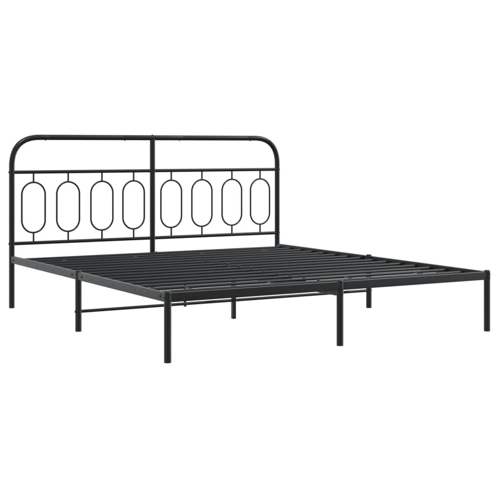 Giroletto con Testiera e Pediera Metallo Nero 183x213 cm