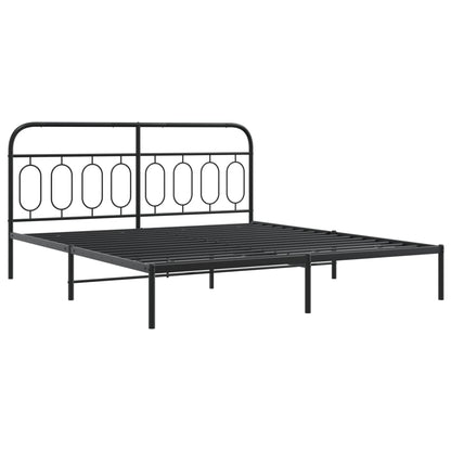 Giroletto con Testiera e Pediera Metallo Nero 183x213 cm