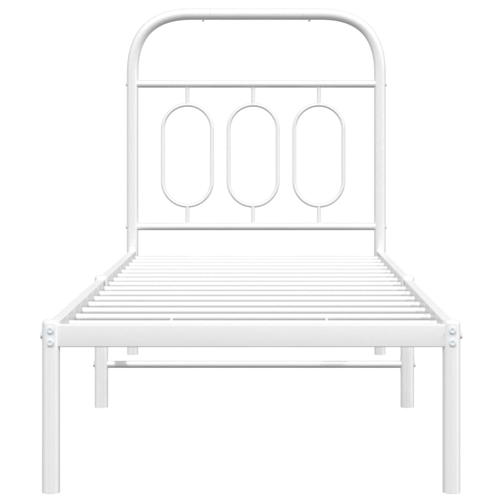 Giroletto senza Materaso con Testiera Metallo Bianco 75x190 cm