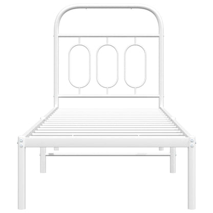 Giroletto senza Materaso con Testiera Metallo Bianco 75x190 cm