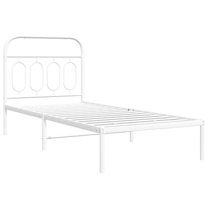 Giroletto con Testiera Metallo Bianco 80x200 cm
