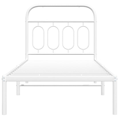 Giroletto con Testiera Metallo Bianco 80x200 cm