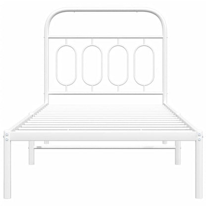 Giroletto con Testiera Metallo Bianco 90x190 cm
