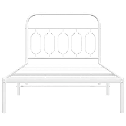 Giroletto con Testiera Metallo Bianco 100x200 cm
