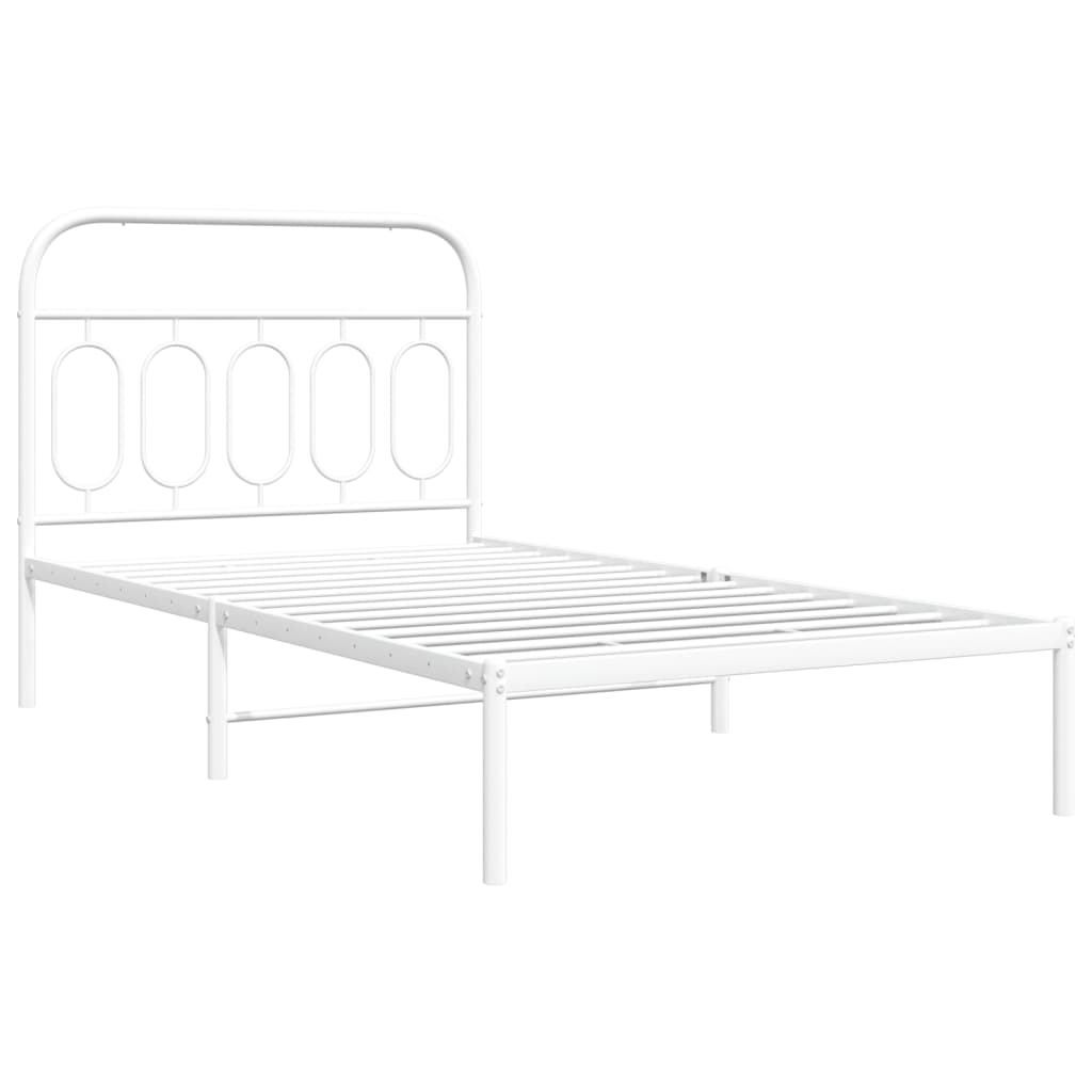 Giroletto con Testiera Metallo Bianco 107x203 cm