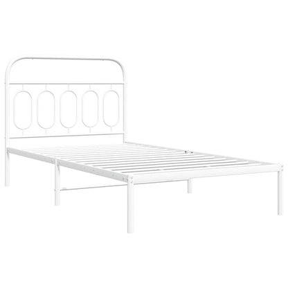 Giroletto con Testiera Metallo Bianco 107x203 cm
