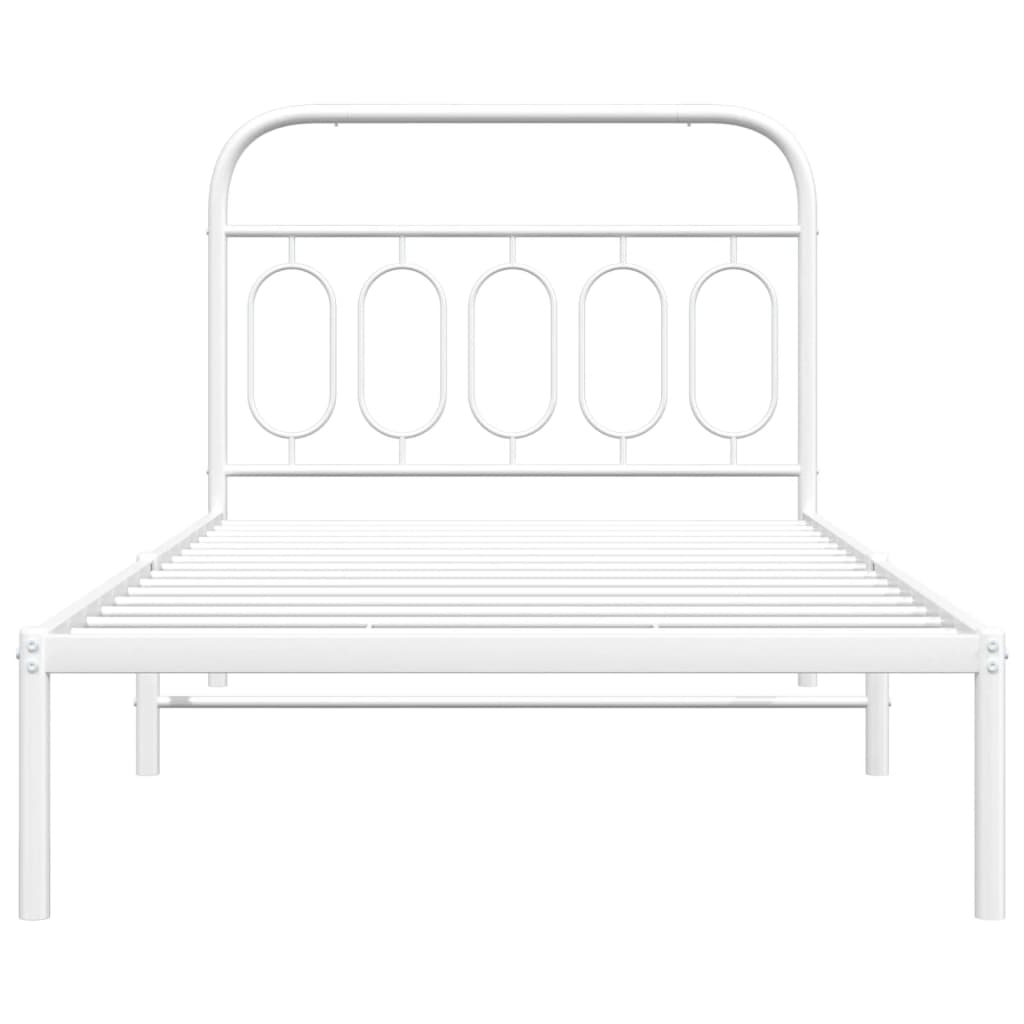 Giroletto con Testiera Metallo Bianco 107x203 cm