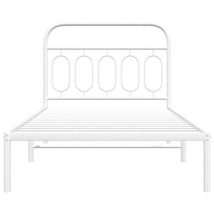 Giroletto con Testiera Metallo Bianco 107x203 cm