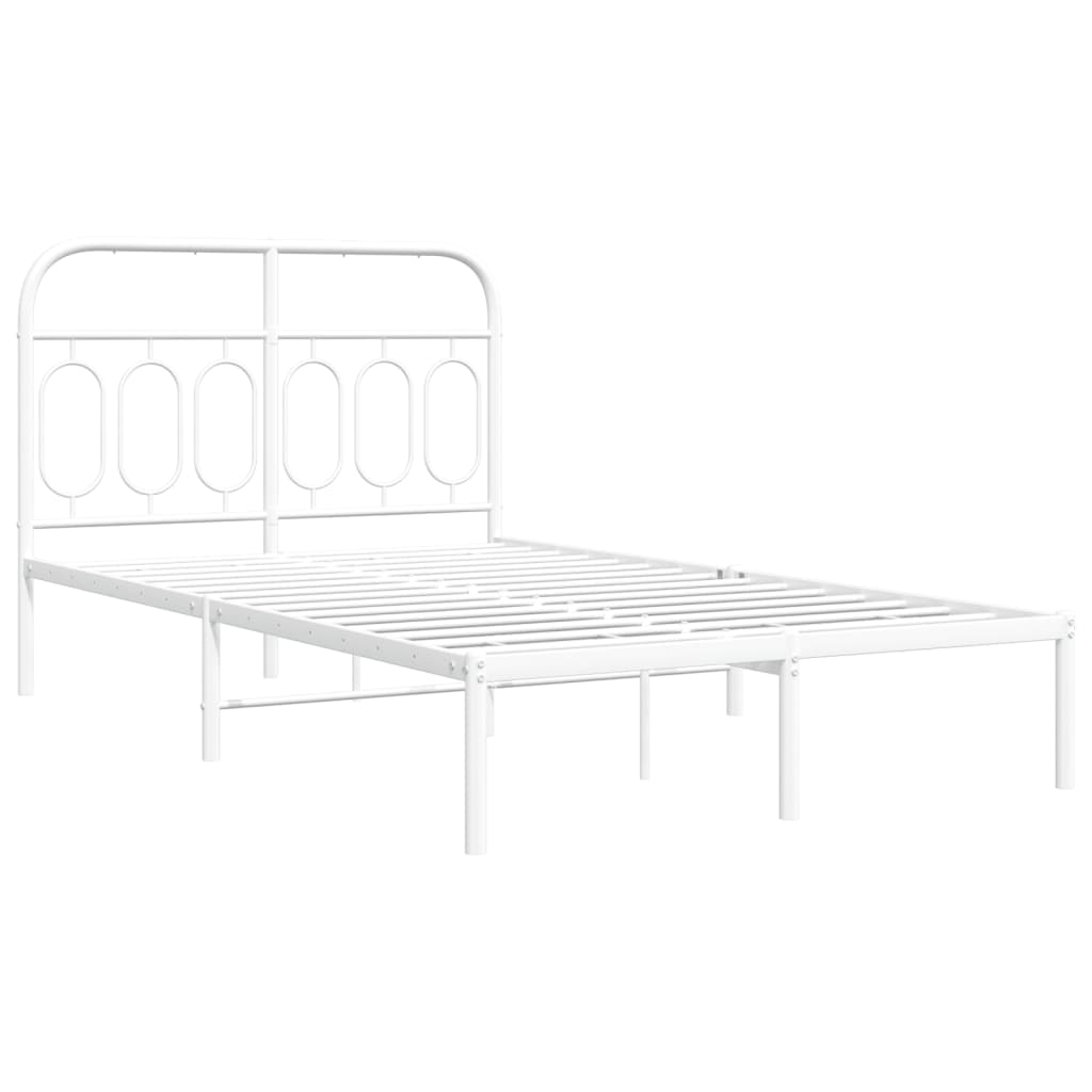 Giroletto con Testiera Metallo Bianco 120x190 cm