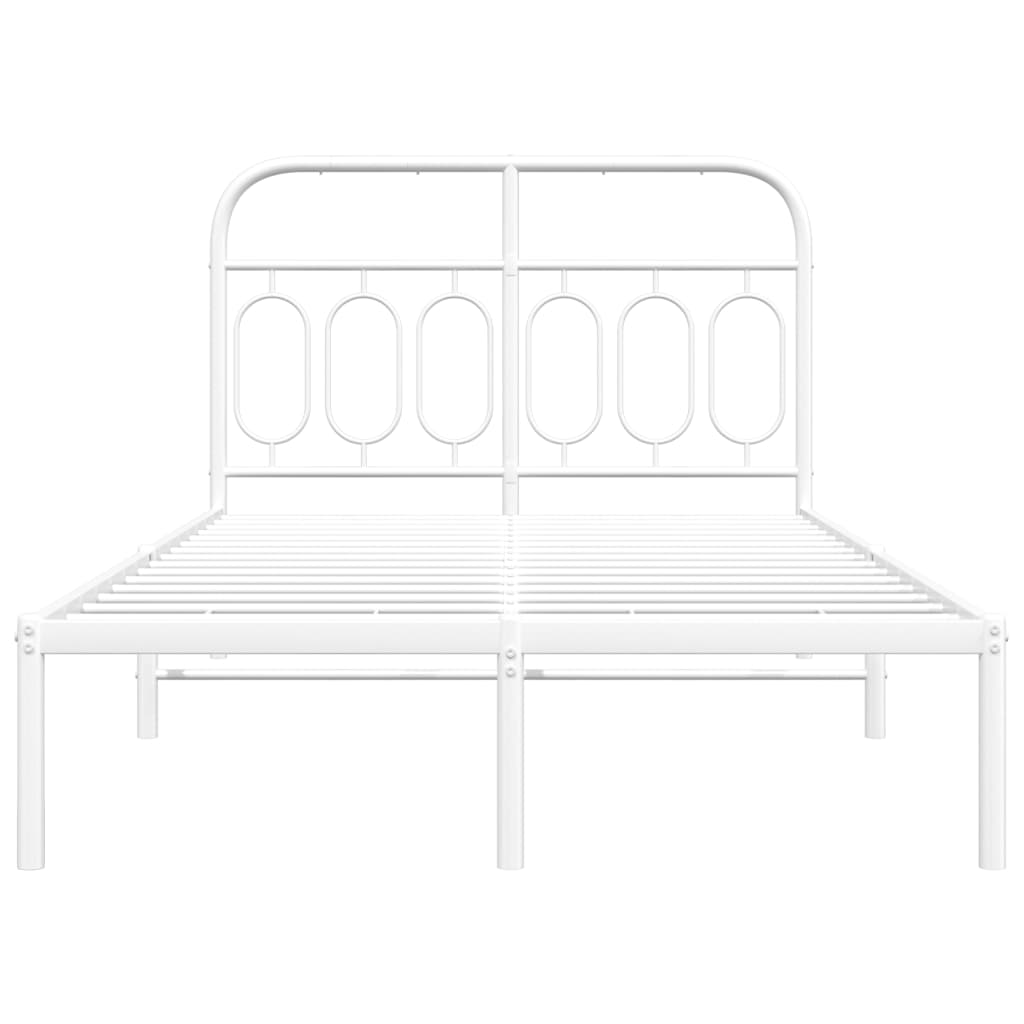 Giroletto con Testiera Metallo Bianco 120x190 cm