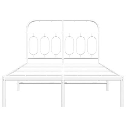 Giroletto con Testiera Metallo Bianco 120x190 cm
