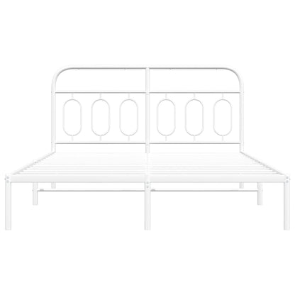 Giroletto con Testiera Metallo Bianco 140x190 cm