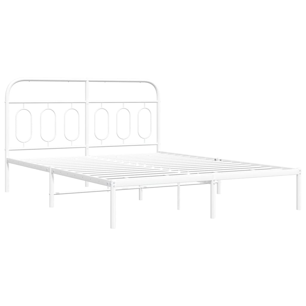 Giroletto con Testiera Metallo Bianco 150x200 cm