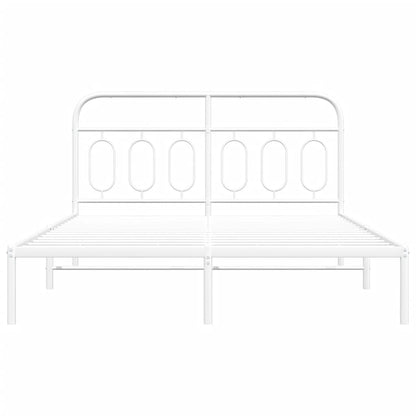 Giroletto con Testiera Metallo Bianco 150x200 cm