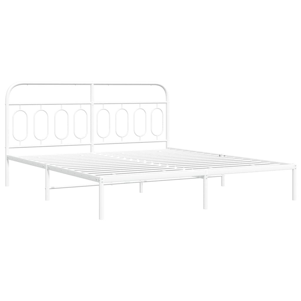 Giroletto con Testiera Metallo Bianco 160x200 cm