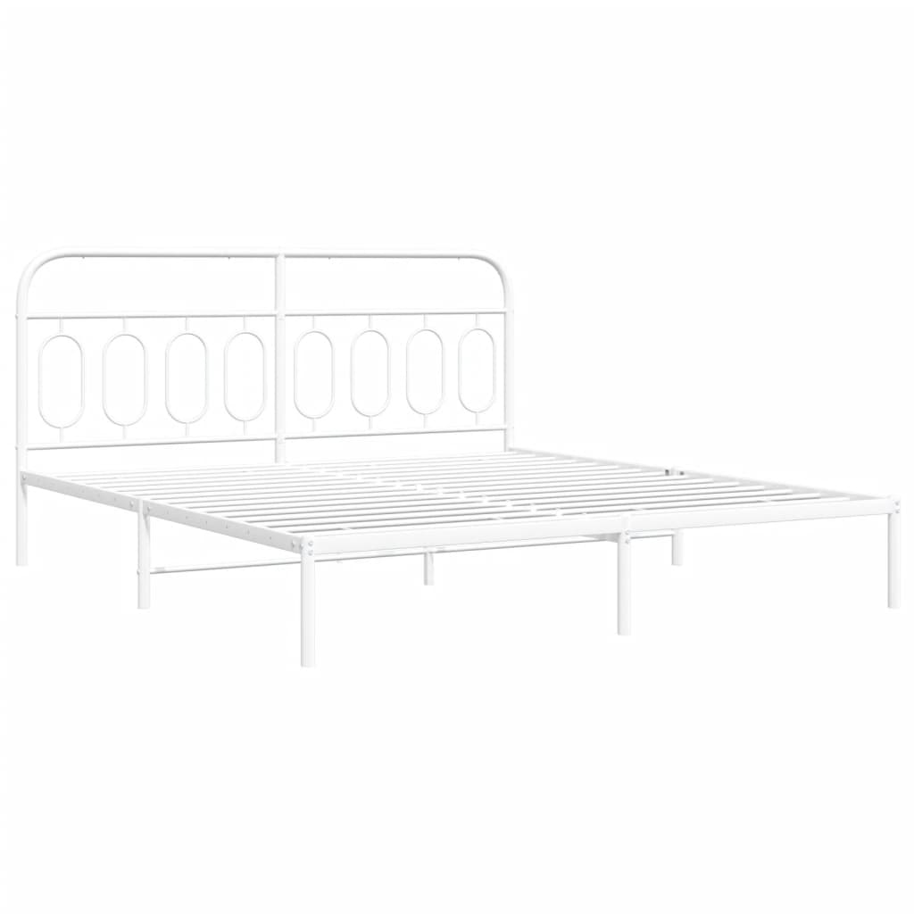 Giroletto con Testiera Metallo Bianco 193x203 cm