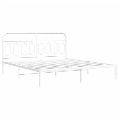 Giroletto con Testiera Metallo Bianco 193x203 cm