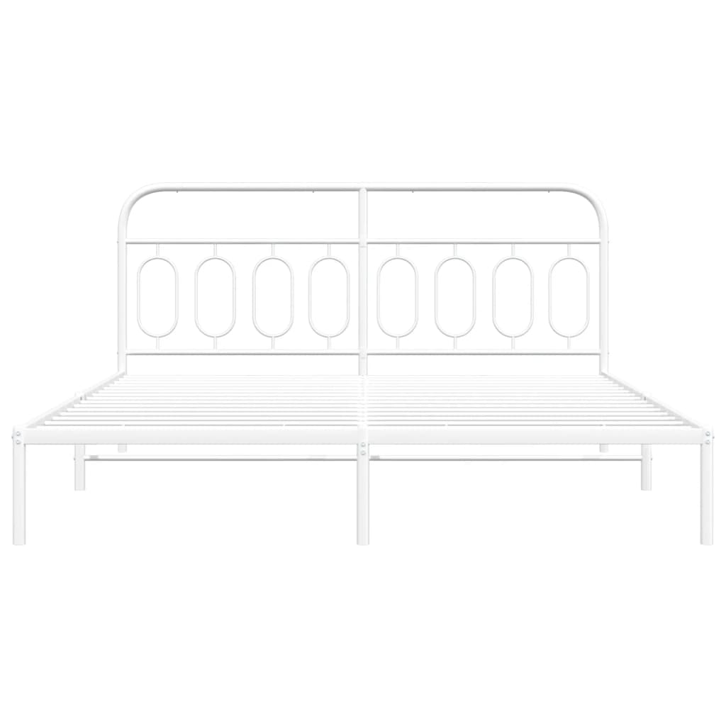 Giroletto con Testiera Metallo Bianco 193x203 cm