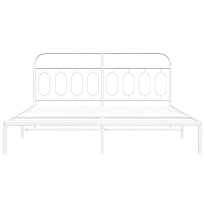 Giroletto con Testiera Metallo Bianco 193x203 cm