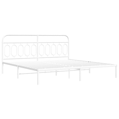 Giroletto con Testiera Metallo Bianco 200x200 cm