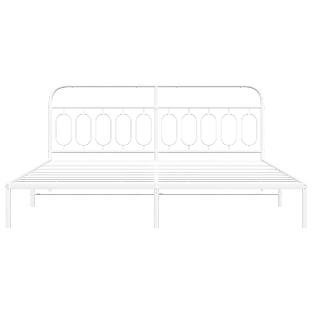 Giroletto con Testiera Metallo Bianco 200x200 cm
