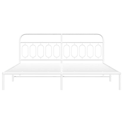 Giroletto con Testiera Metallo Bianco 200x200 cm