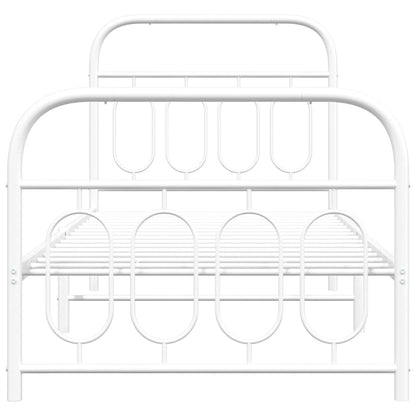 Giroletto con Testiera e Pediera Metallo Bianco 80x200 cm