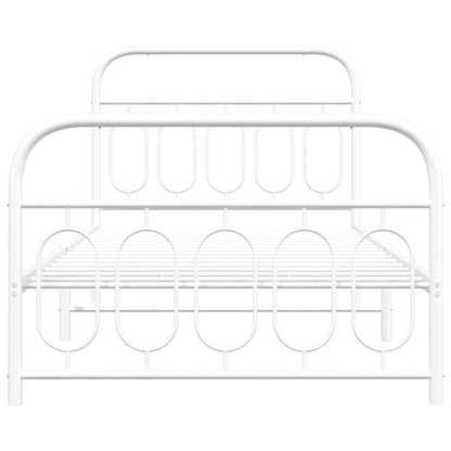 Giroletto con Testiera e Pediera Metallo Bianco 100x190 cm