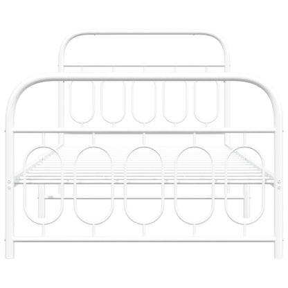 Giroletto con Testiera e Pediera Metallo Bianco 107x203 cm