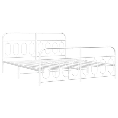Giroletto con Testiera e Pediera Metallo Bianco 183x213 cm