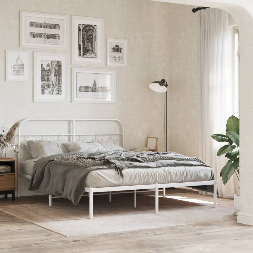 Testiera in Metallo Bianco 137 cm