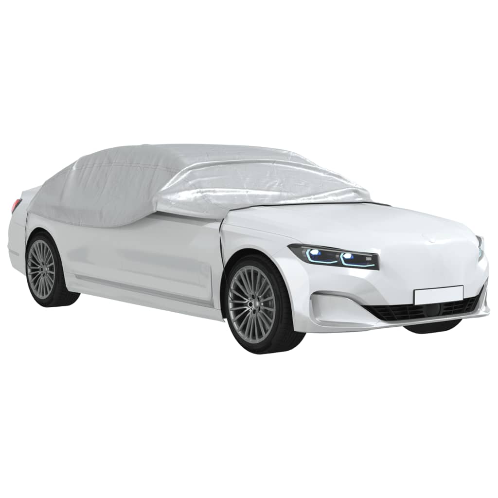 Mezza Copertura Auto con Ganci Argento XL