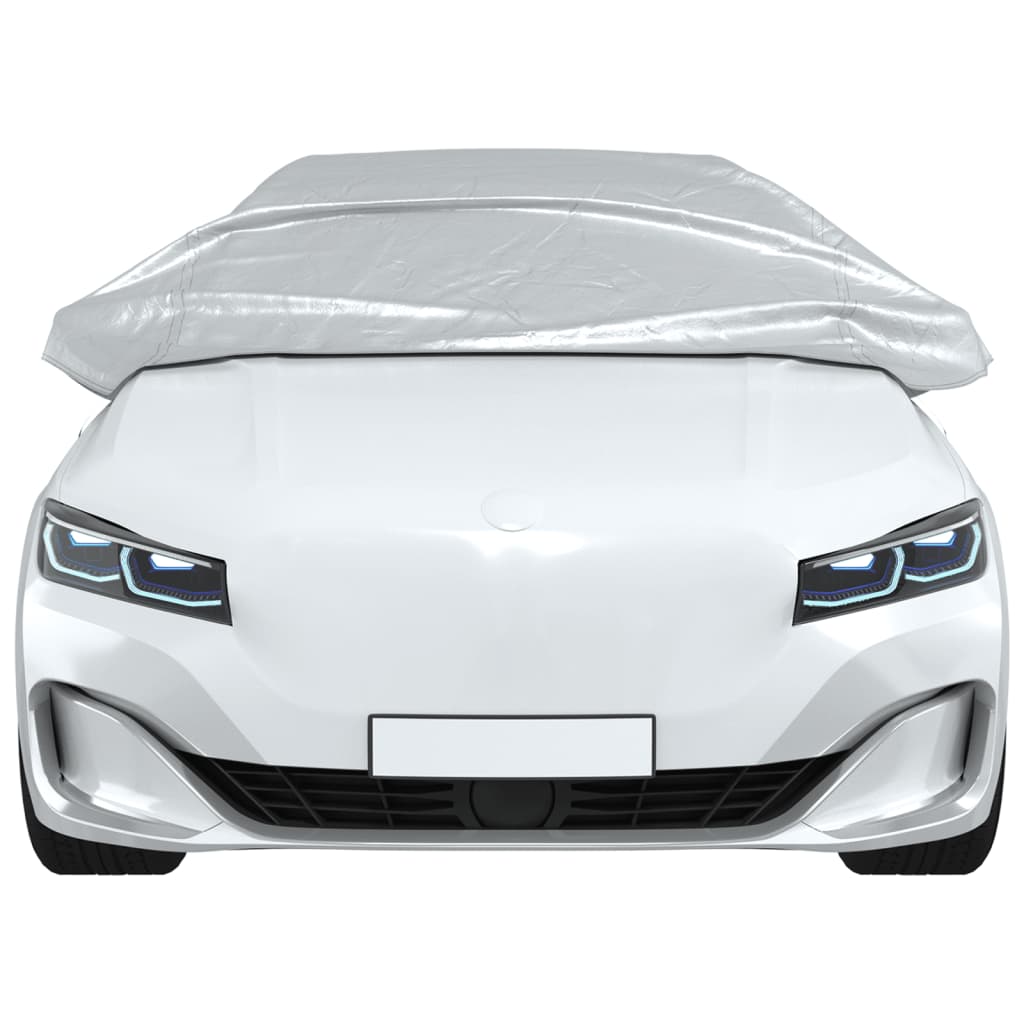 Mezza Copertura Auto con Ganci Argento XL PEVA