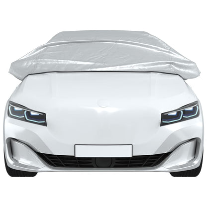 Mezza Copertura Auto con Ganci Argento XL PEVA