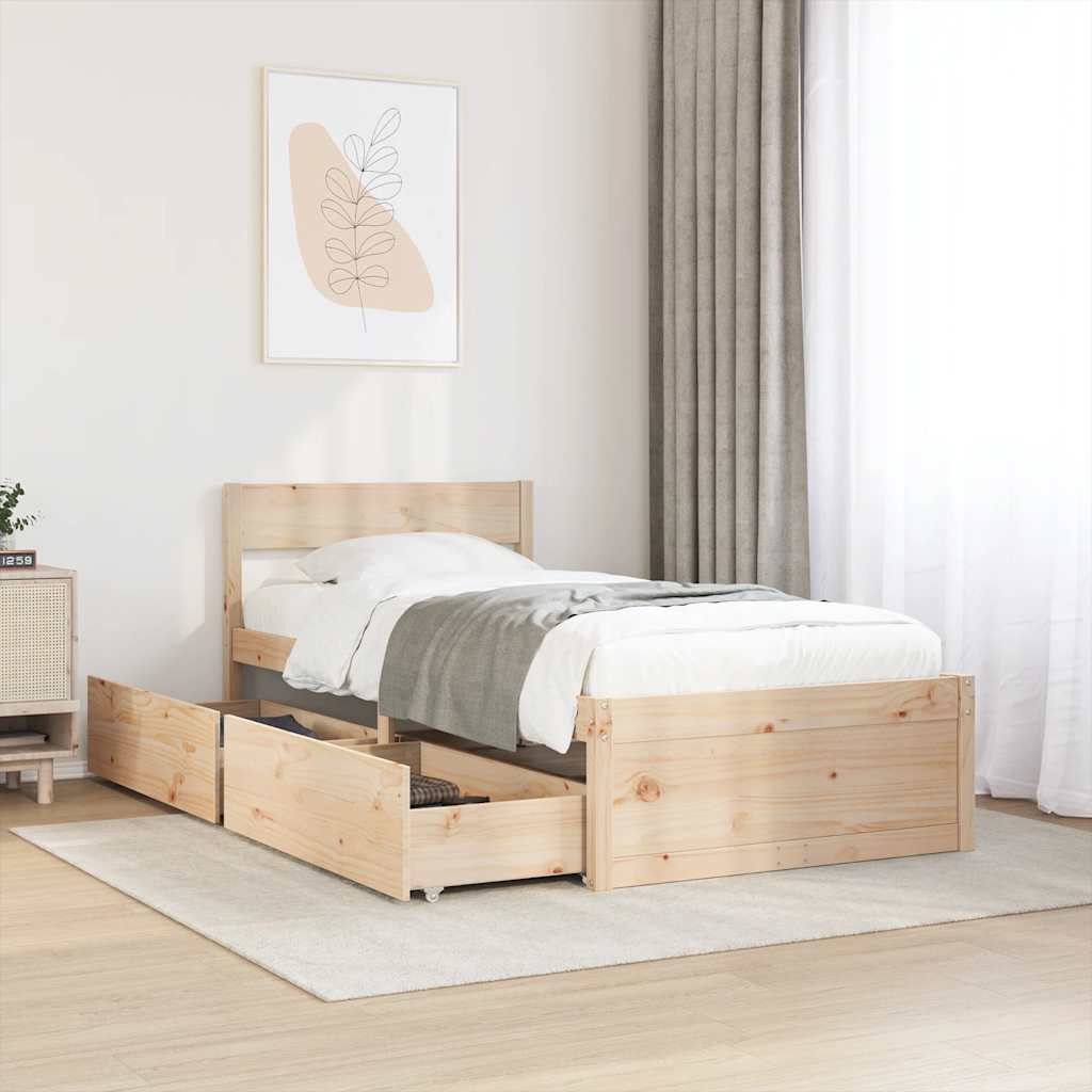 Giroletto senza Materasso 100x200 cm in Legno Massello di Pino