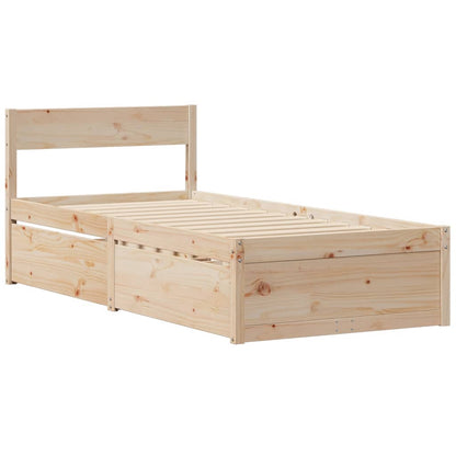 Letto senza Materasso 90x200 cm in Legno Massello di Pino